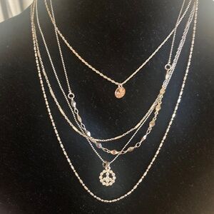 Elegant silver multi Layered Necklace